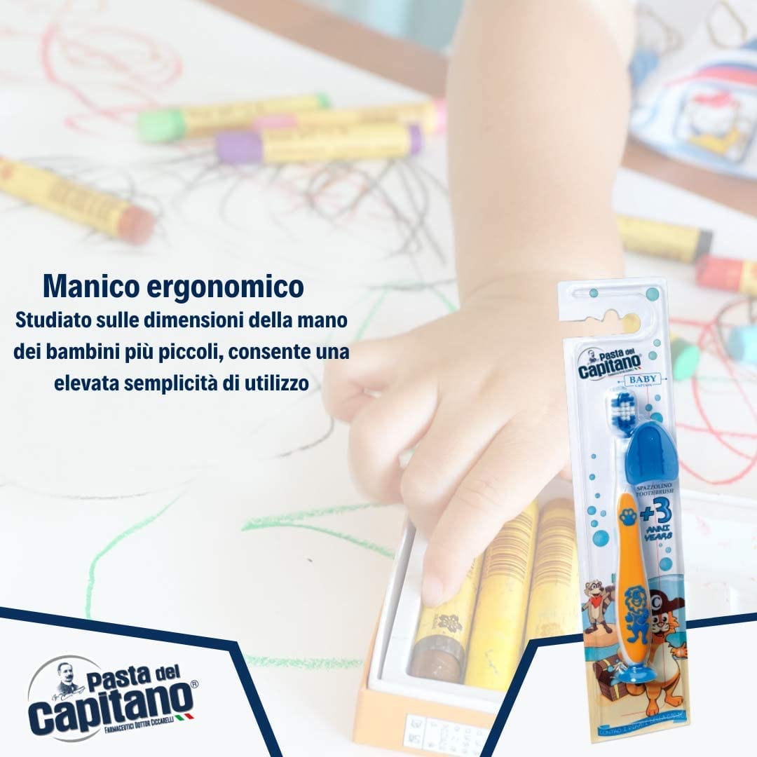 Spazzolino Pasta Capitano Baby per denti da latte +3 anni