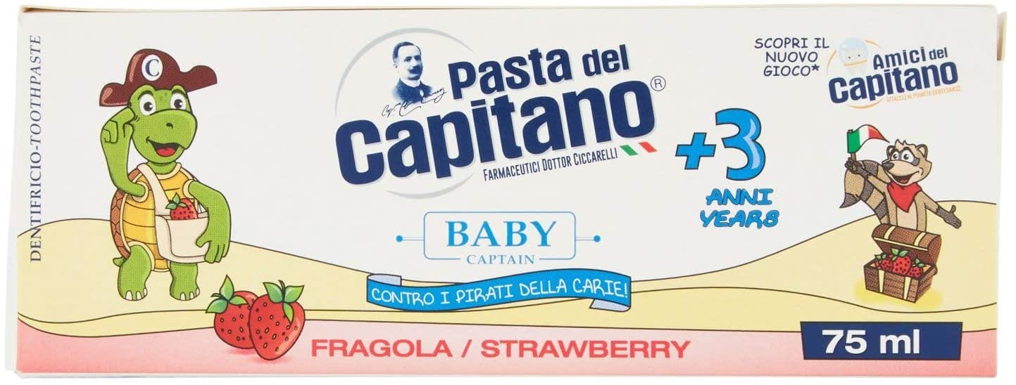 Dentifricio Pasta del Capitano Baby al Gusto Fragola, 75ml