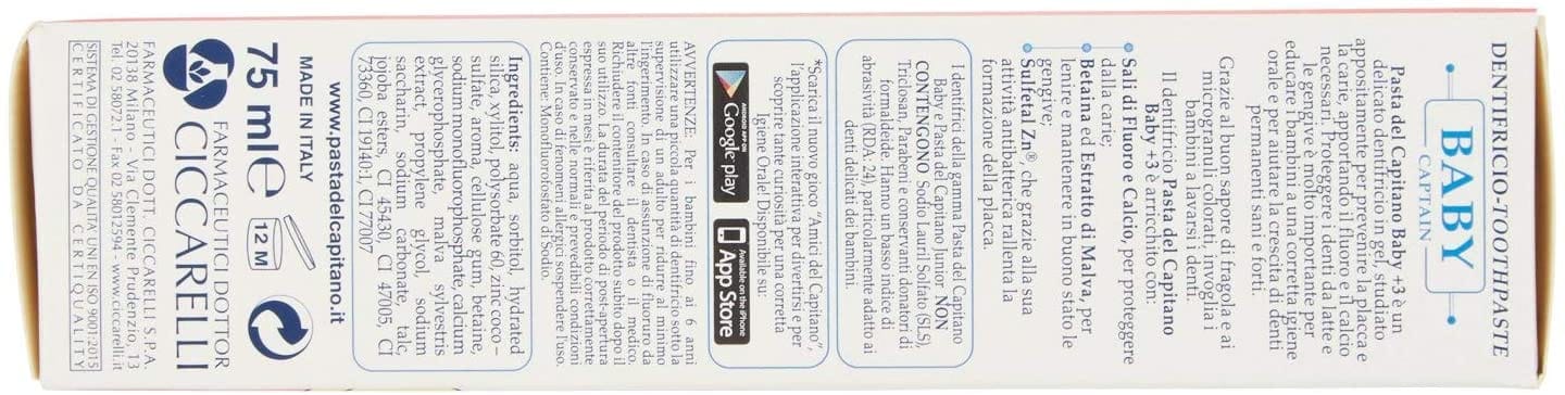 PASTA CAPITANO DENTIFRICIO BABY FR 75 ML