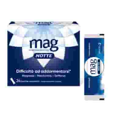 Mag Notte con Melatonina, Magnesio, Griffonia per Dormire Bene, Favorire il Rilassamento e Qualità del Sonno, 24 bst