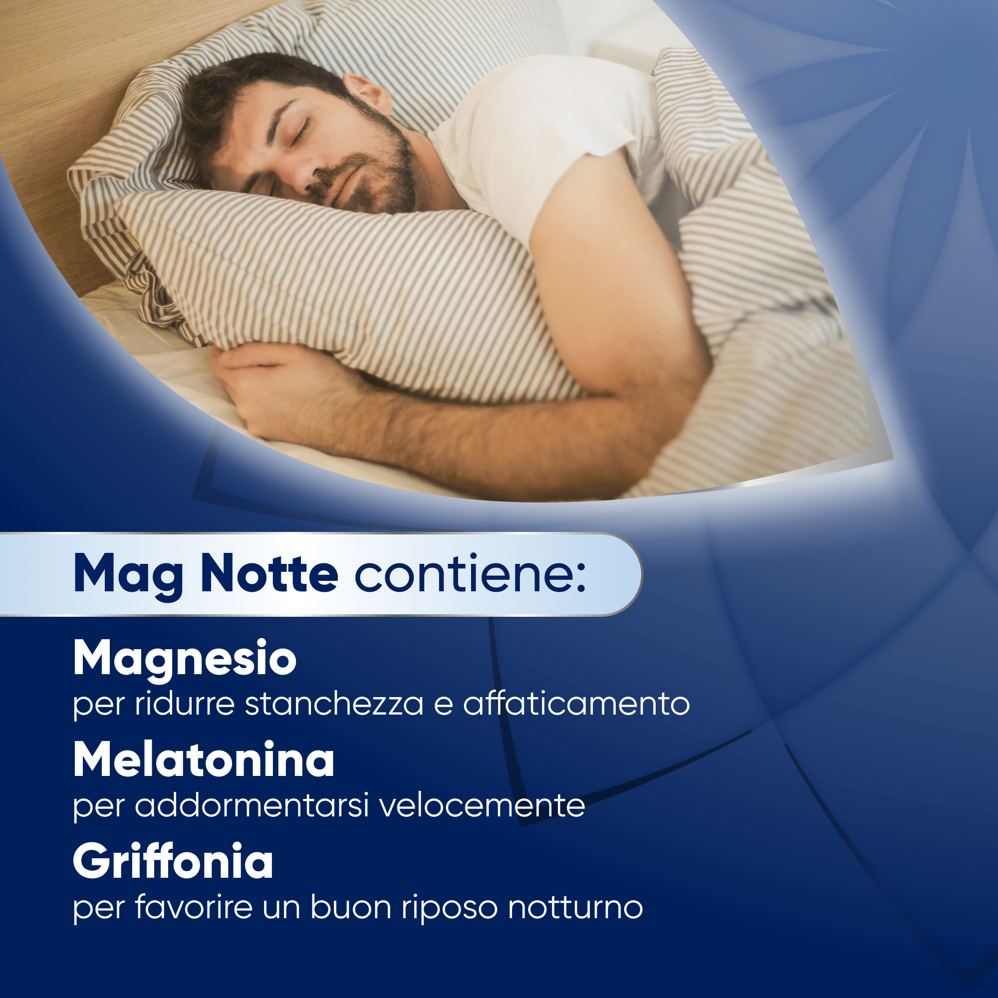 Mag Notte con Melatonina, Magnesio, Griffonia per Dormire Bene, Favorire il Rilassamento e Qualità del Sonno, 24 bst