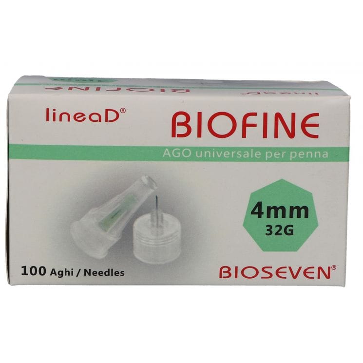 AGO PER PENNA DA INSULINA LINEA D BIOFINE GAUGE 32 LUNGHEZZA 4 MM 100 PEZZI