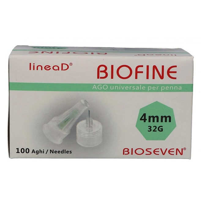 Ago Per Penna Da Insulina Linea D Biofine Gauge 32 Lunghezza 4 Mm 100 Pezzi