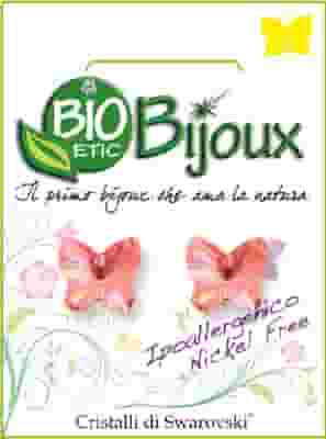 Orecchino Farfalla Rose Peach Bioetic Bijoux, 10mm ipoallergenico