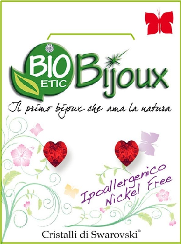 Orecchino Cuore Bioetic Bijoux Light Siam con Cristalli Swarovski