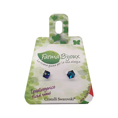 ORECCHINO CUBO 4MM BERMUDA BLUE ORECCHINO CUBO 4MM BERMUDA BLUE