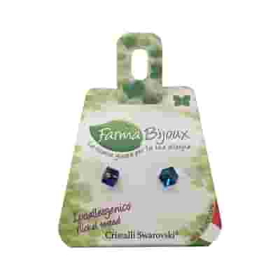 ORECCHINO CUBO 4MM BERMUDA BLUE