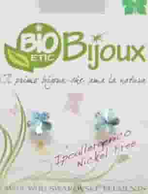Orecchino fiore acquamarina Bioetic Bijoux 10mm, ipoallergenico