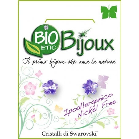 Orecchino Fiore Violet 6mm con Cristalli Swarovski