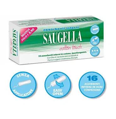 SAUGELLA ASSORBENTI COTTON TOUCH INTERNI SUPER 16 PEZZI SAUGELLA ASSORBENTI COTTON TOUCH INTERNI SUPER 16 PEZZI