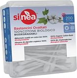 SINEA BASTONCINI OVATTATI 100% COTONE BIOLOGICO BIODEGRADABILE 200 PEZZI