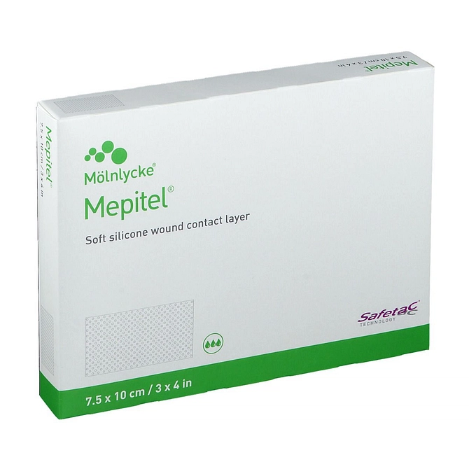 Medicazione Di Contatto Trasparente Non Assorbente Con Strato Di Contatto In Silicone Morbido Mepitel 7,5 X10 Cm 10 Pezzi