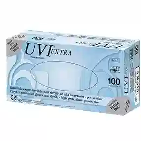 GUANTO IN CLORURO DI POLIVINILE SUPERFICIE LISCIA PRIVO DI TALCO 100 PEZZI ARTICOLO UVIPW 7