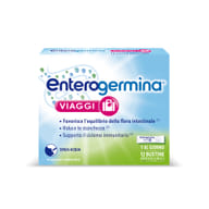 Enterogermina Viaggi, Regolarità Intestinale, Probiotici, Vitamina A, B12, B6, B9 e Vitamina D, 12 Bustine