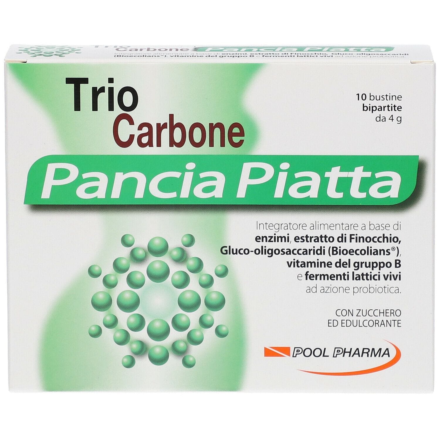 TRIOCARBONE PANCIA PIATTA 10 BUSTINE BIPARTITE 4 G