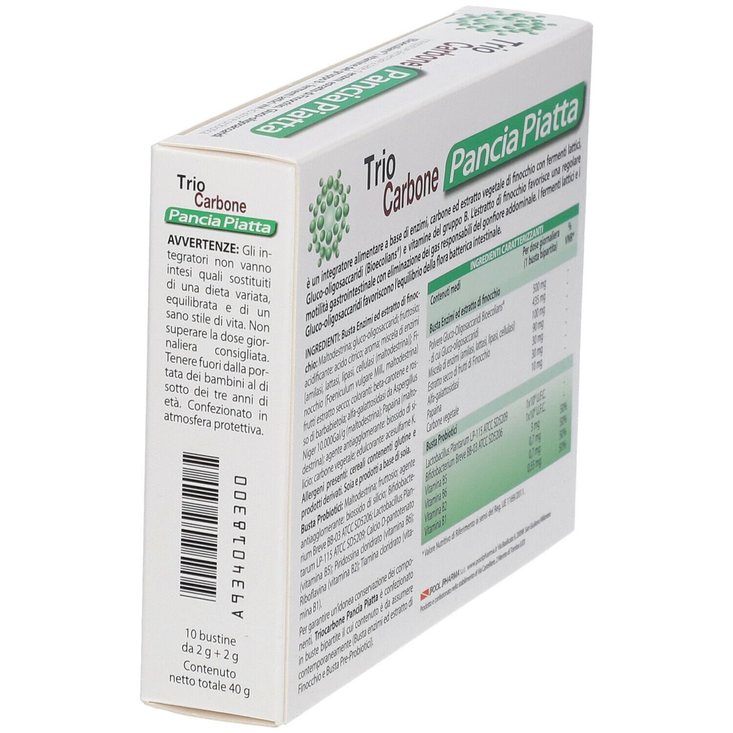 TRIOCARBONE PANCIA PIATTA 10 BUSTINE BIPARTITE 4 G