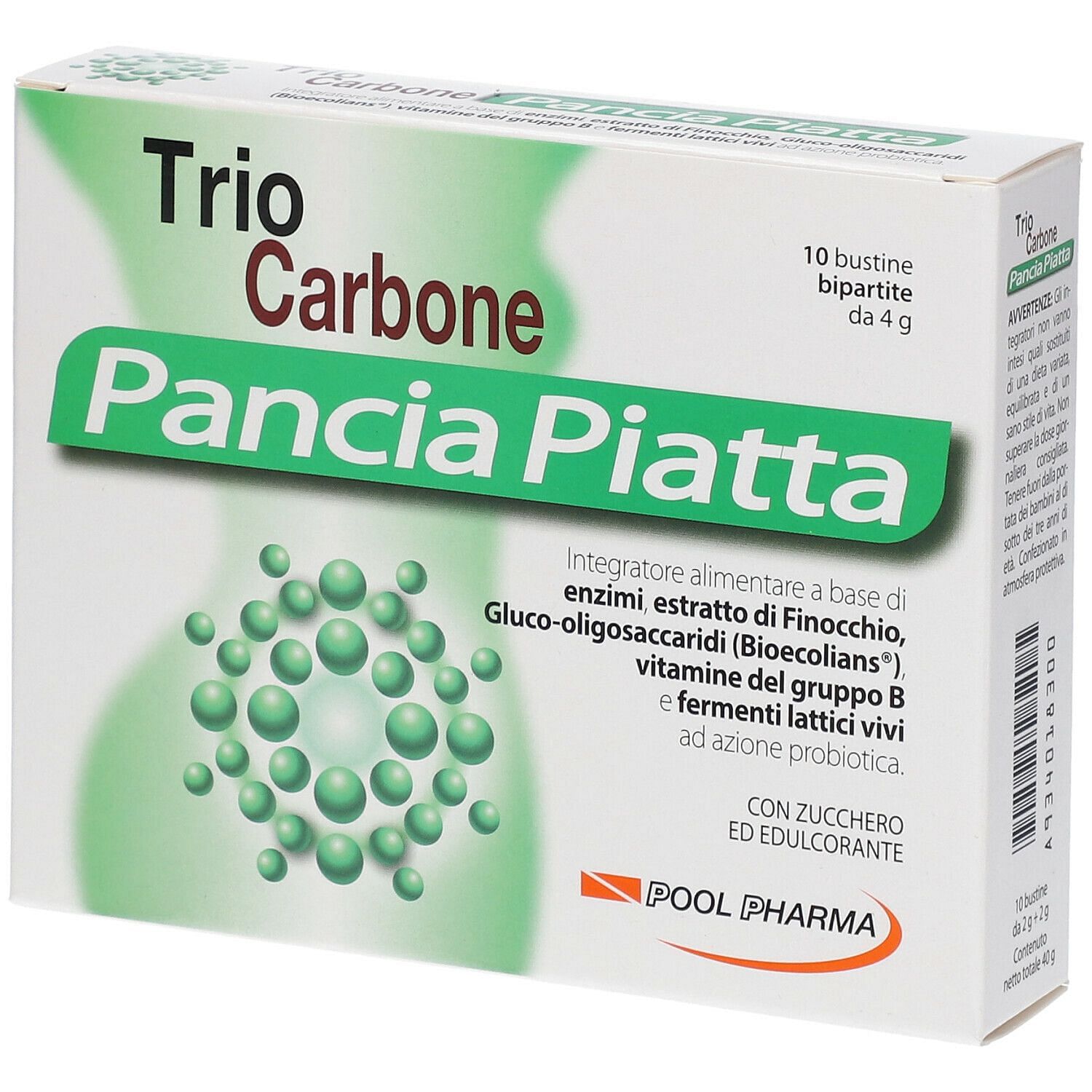 Triocarbone Pancia Piatta 10 Bustine Bipartite 4 G