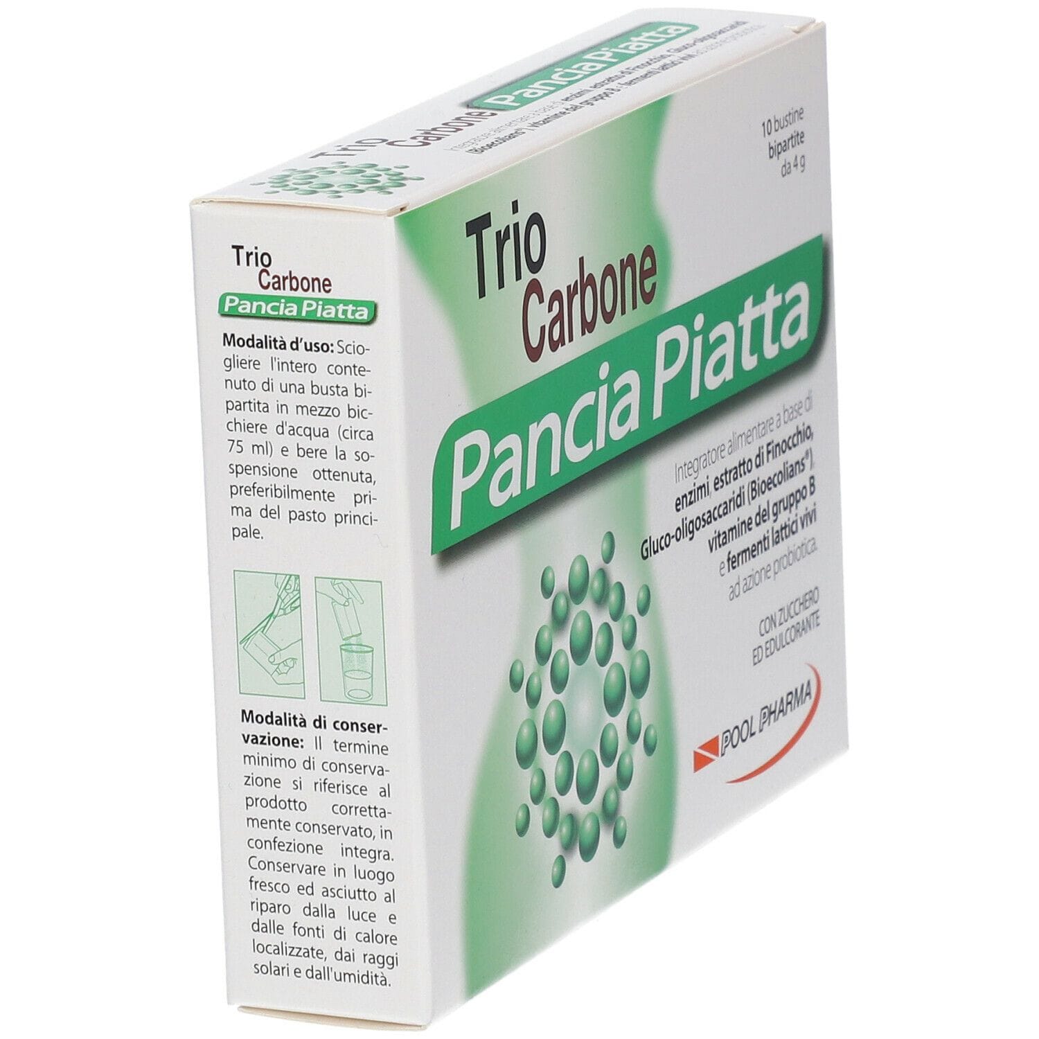 TRIOCARBONE PANCIA PIATTA 10 BUSTINE BIPARTITE 4 G