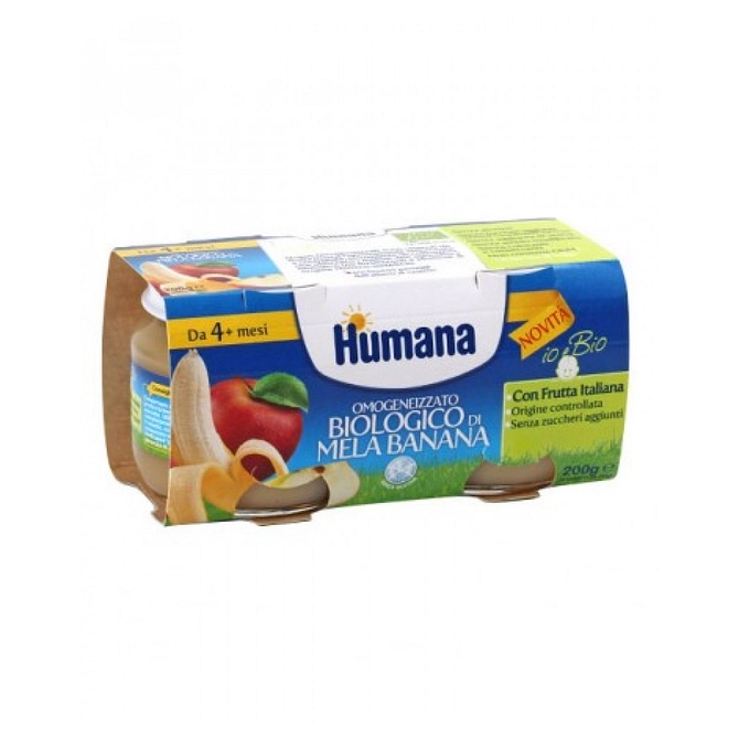 Humana Omogeneizzato Mela/Banana Bio 2 Vasetti 100 G