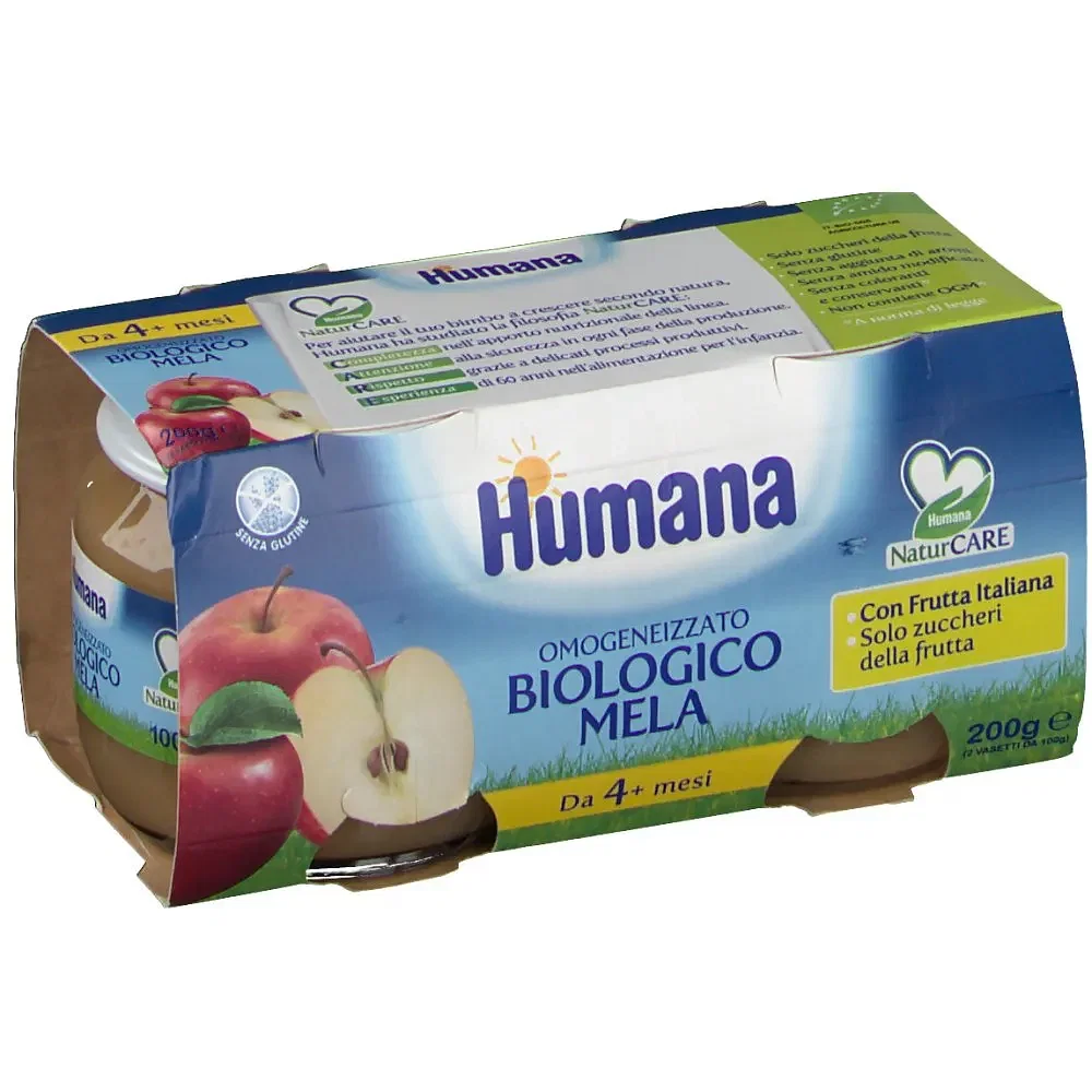 Humana Omogeneizzato Mela Bio 2 Vasetti 100 G