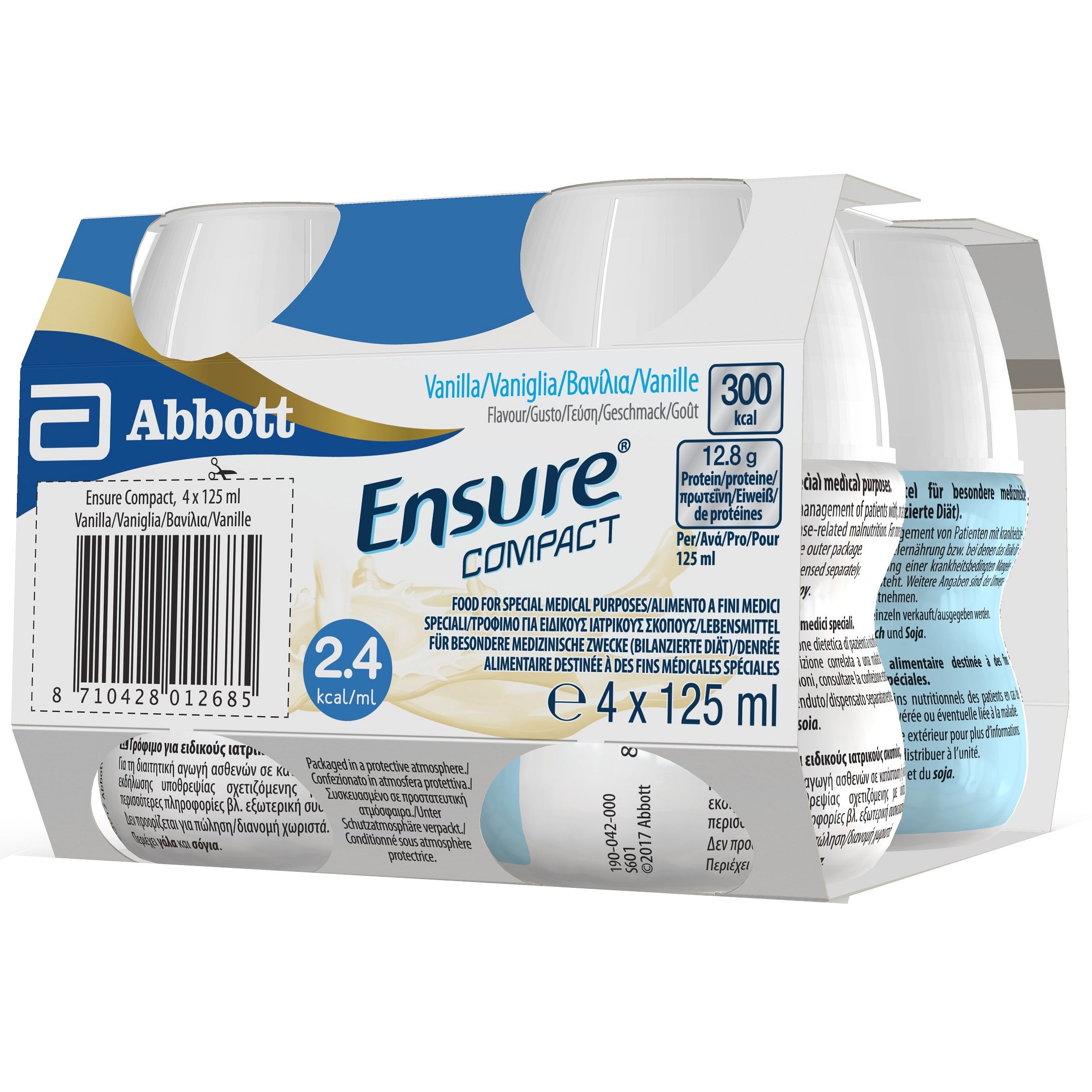 Ensure Compact Vaniglia 4 Bottiglie Da 125 Ml