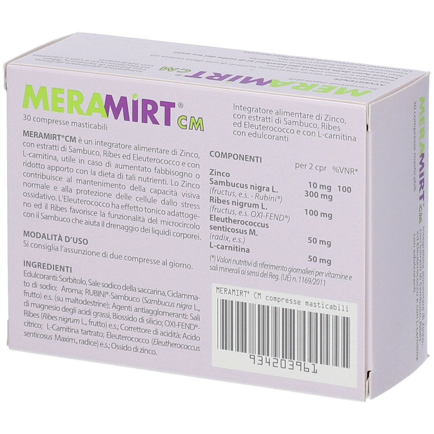 MERAMIRT CM 30 COMPRESSE MASTICABILI