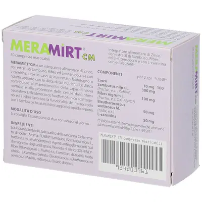 MERAMIRT CM 30 COMPRESSE MASTICABILI MERAMIRT CM 30 COMPRESSE MASTICABILI