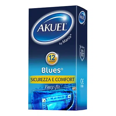 PROFILATTICO ANSELL AKUEL MANIX BLUES B 12 PEZZI PROFILATTICO ANSELL AKUEL MANIX BLUES B 12 PEZZI