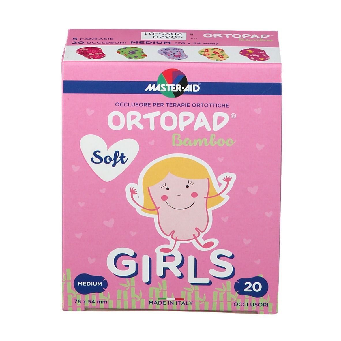CEROTTO OCULARE PER ORTOTTICA ORTOPAD SOFT GIRLS M 20 PEZZI