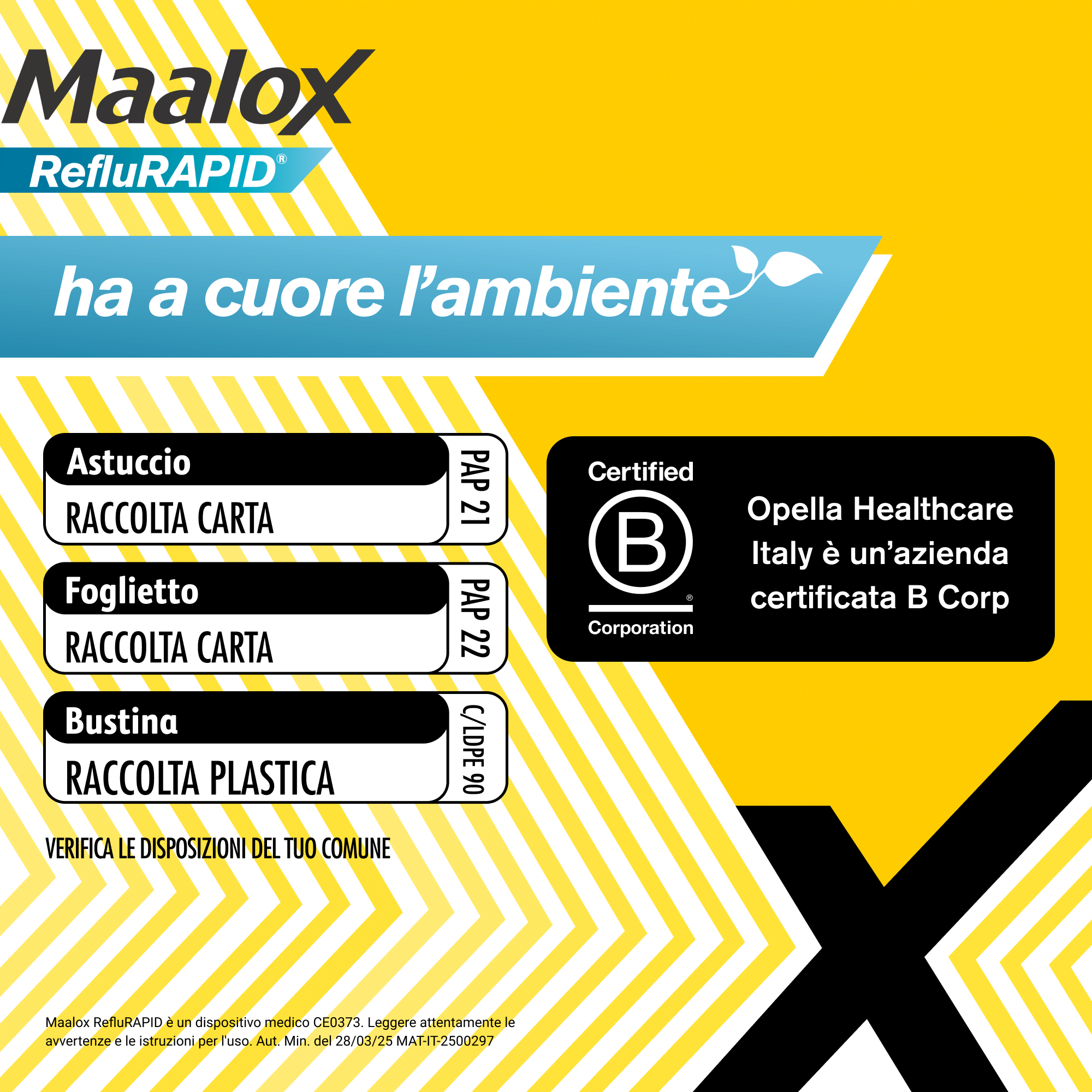 Maalox Reflurapid blocca il reflusso, neutralizza il bruciore da iperacidità, 20 bustine
