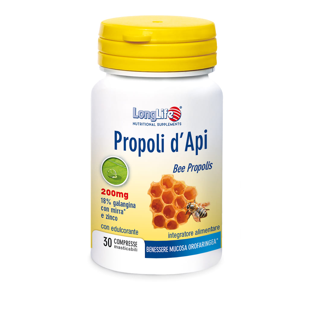 LONGLIFE PROPOLI D'API 30 COMPRESSE MASTICABILI