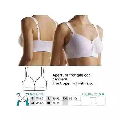 ORIONE 9650 REGGISENO POST OPERATORIO CON ZIP FRONTALE BIANCO XL