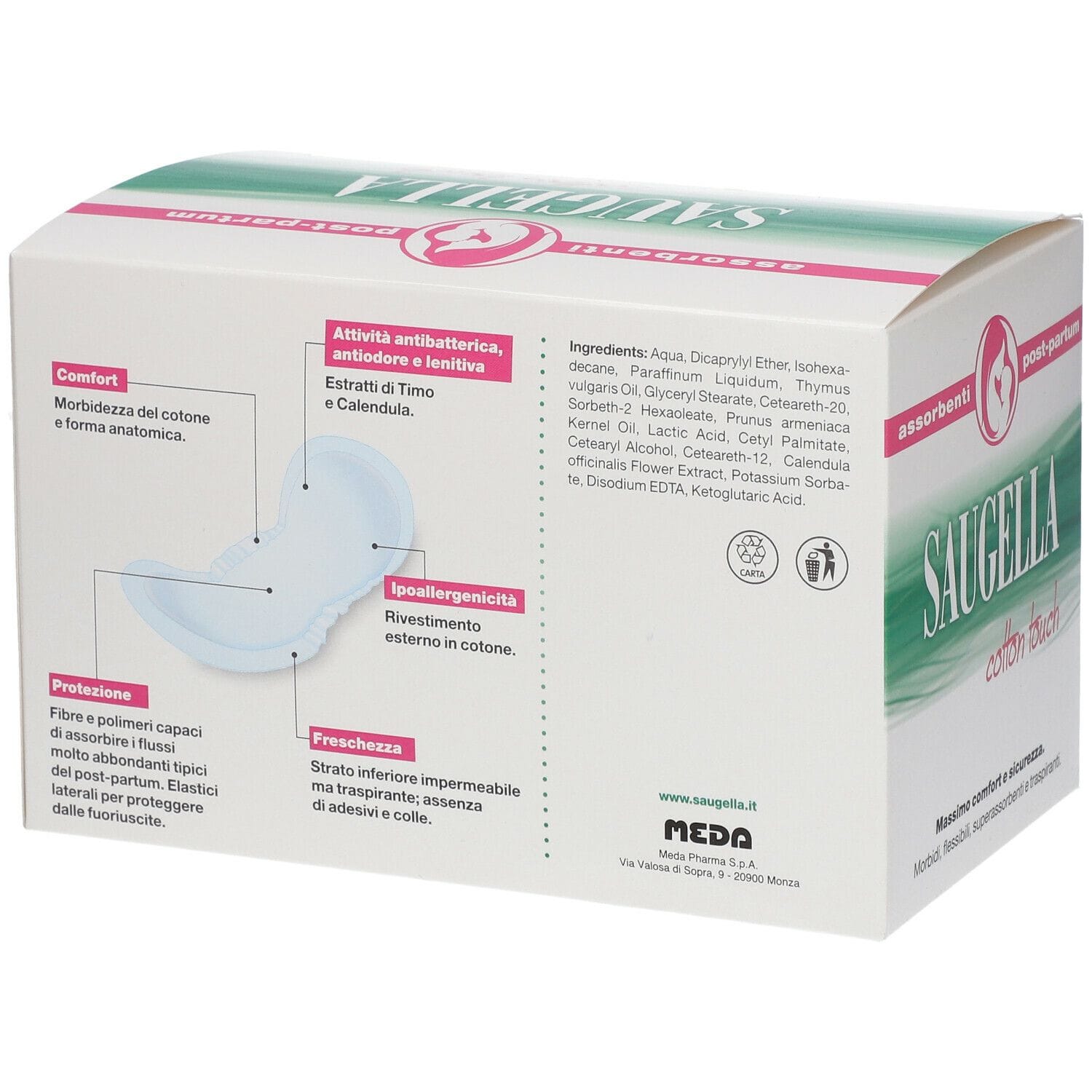 SAUGELLA COTTON TOUCH ASSORBENTI POSTPARTUM 10 PEZZI