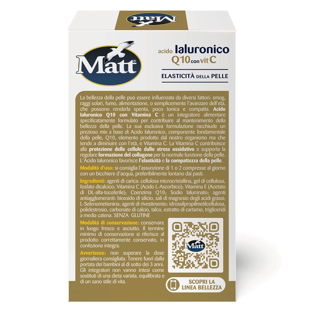 MATT BENESSERE ACIDO IALURONICO Q10 CON VITAMINA C 30 COMPRESSE