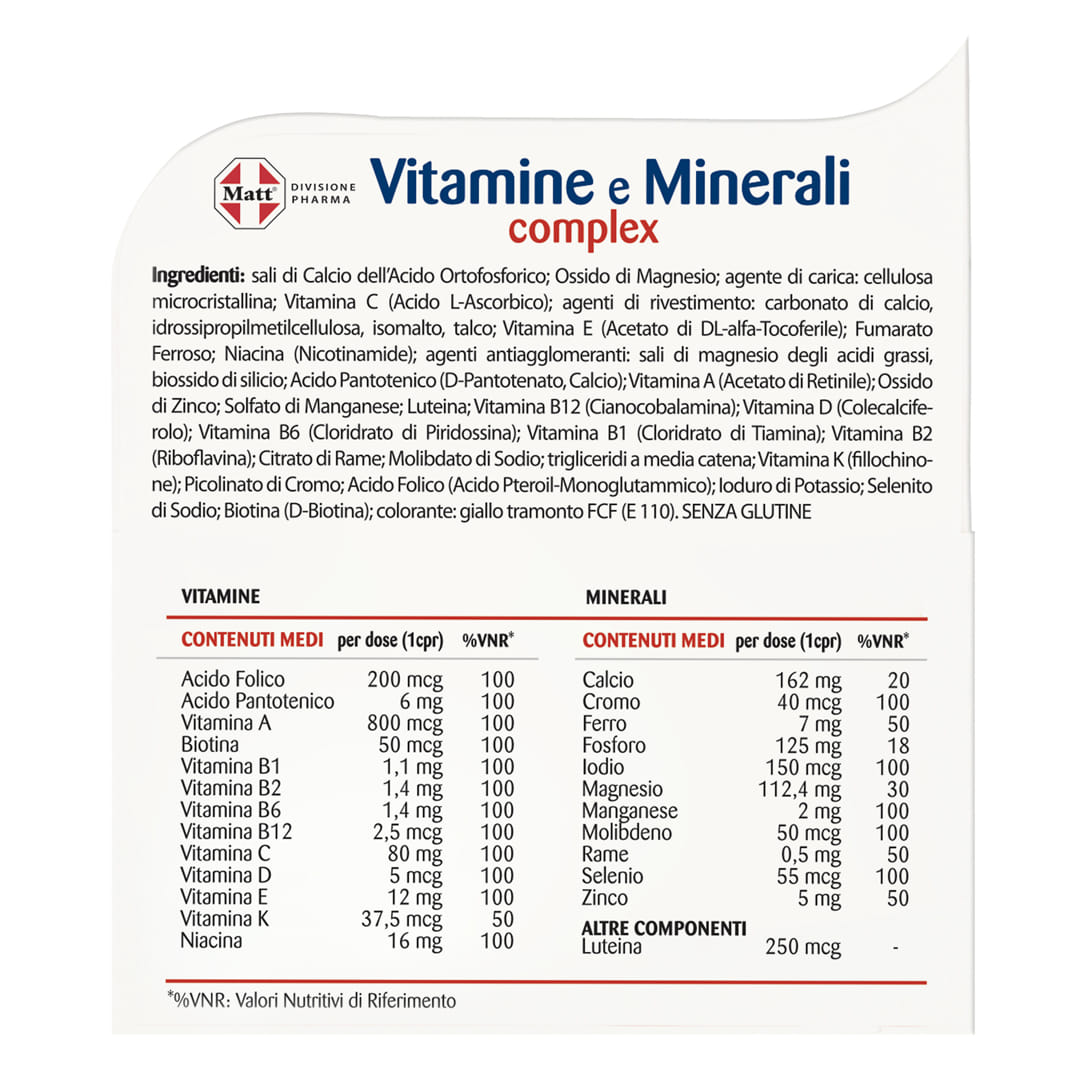 MATT DIVISIONE PHARMA VITAMINE E MINERALI COMPLEX 60 COMPRESSE