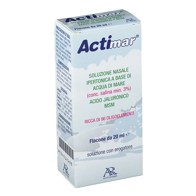Actimar Soluzione Nasale Spray Salina 3% Con Acido Ialuronico + Msm 20 Ml Con Erogatore