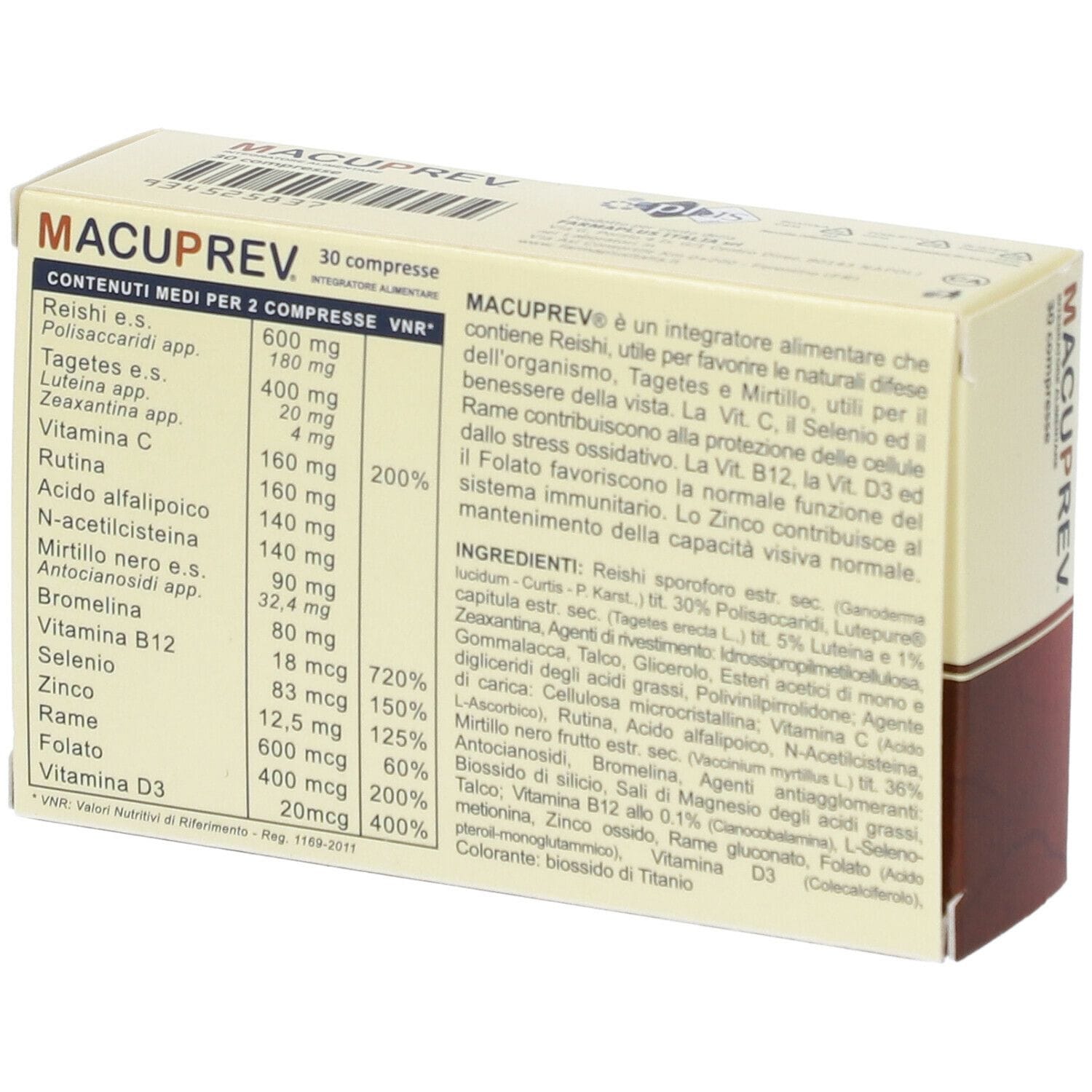 MACUPREV 30 COMPRESSE 37,5 G