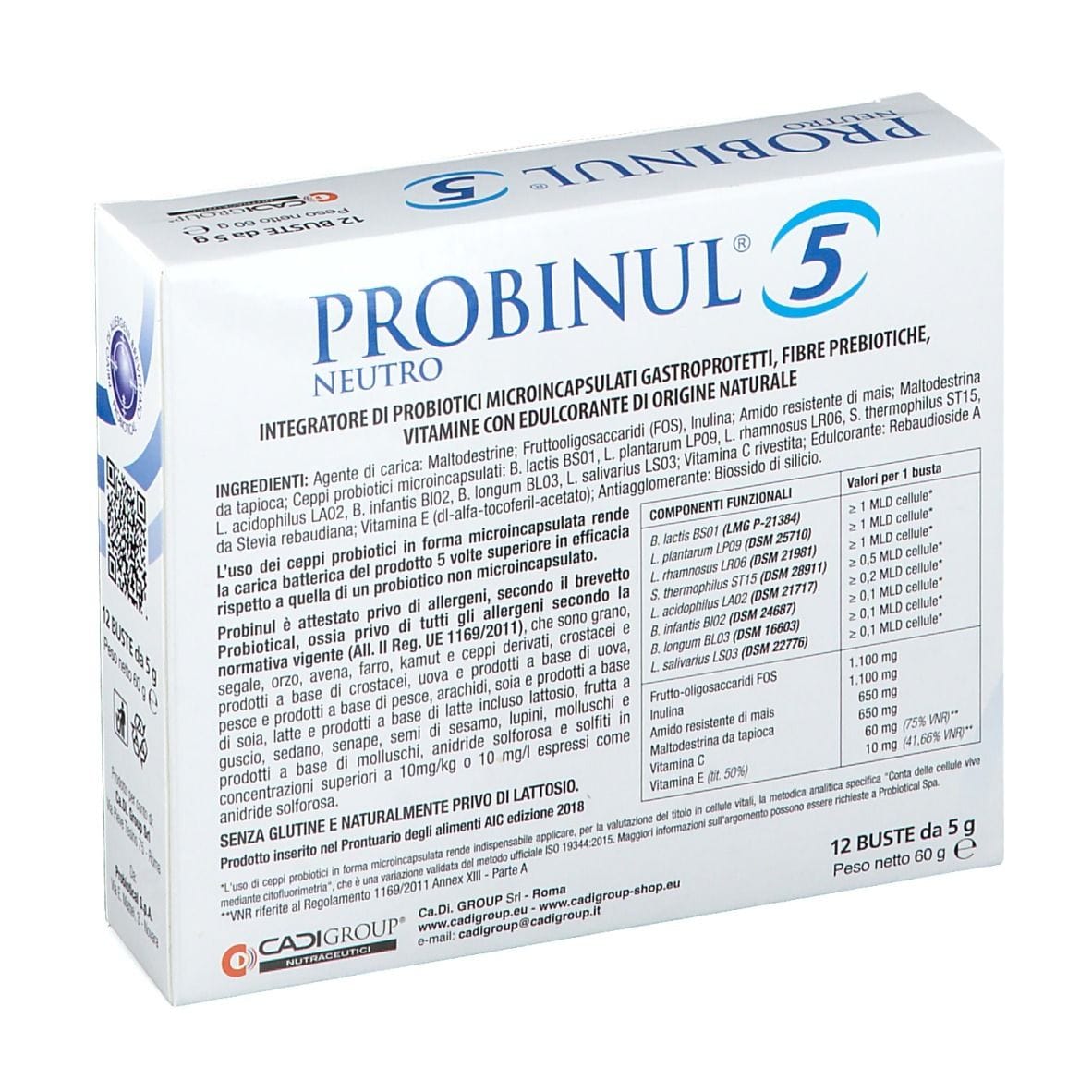 PROBINUL 5 NEUTRO 12 STICK PACK 5 G SENZA GLUTINE SENZA LATTOSIO