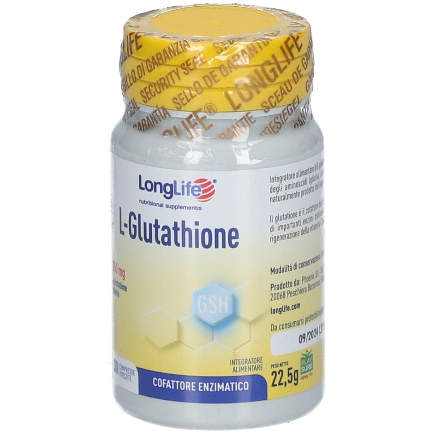 LONGLIFE L-GLUTATHIONE 250 MG 30 COMPRESSE