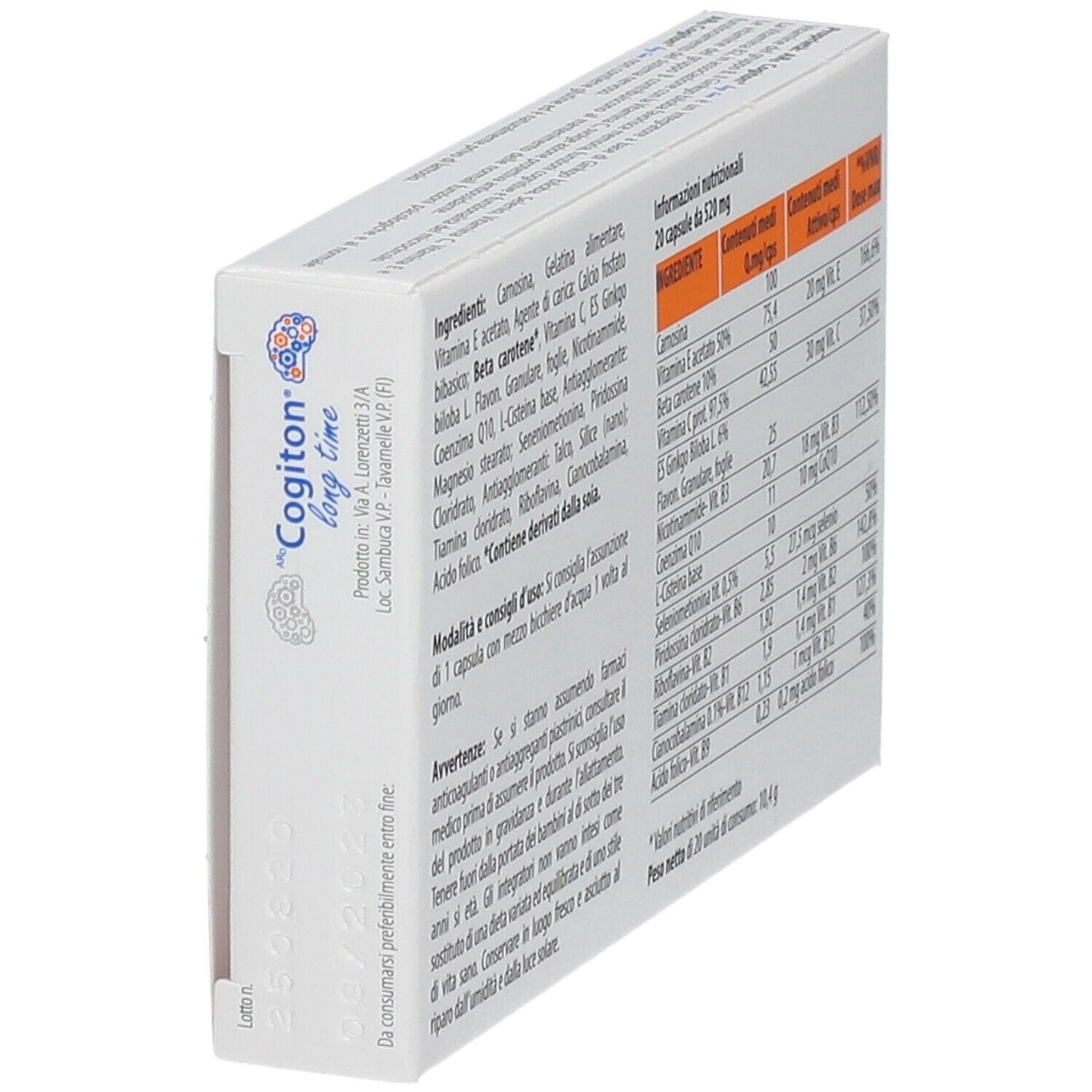 ARD COGITON LONG TIME 20 CAPSULE 520 MG