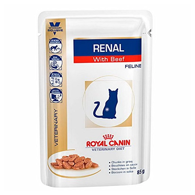 Veterinary Health Nutrition Wet Cat Renal Beef 12 X85 G