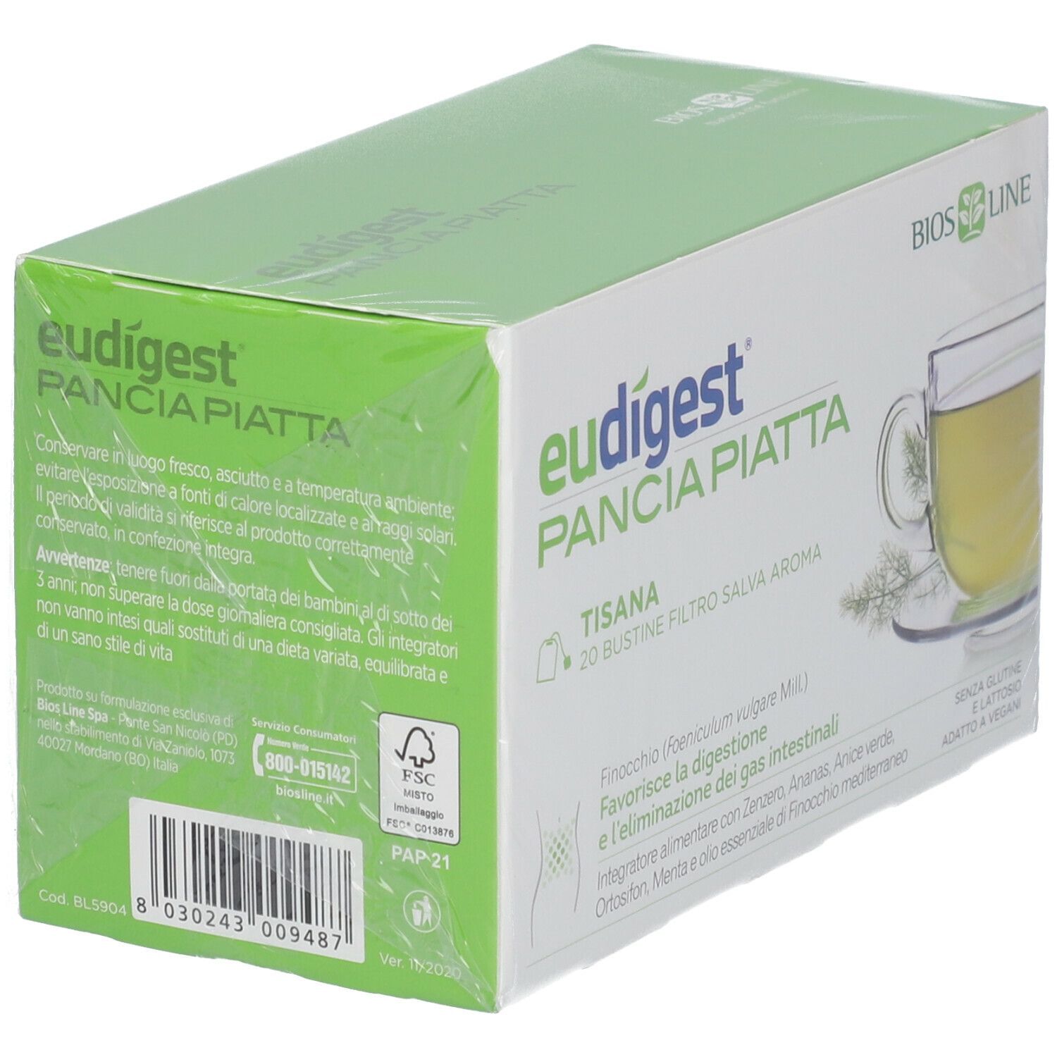 BIOSLINE EUDIGEST TISANA DOPOPASTO 20 BUSTE 40 G