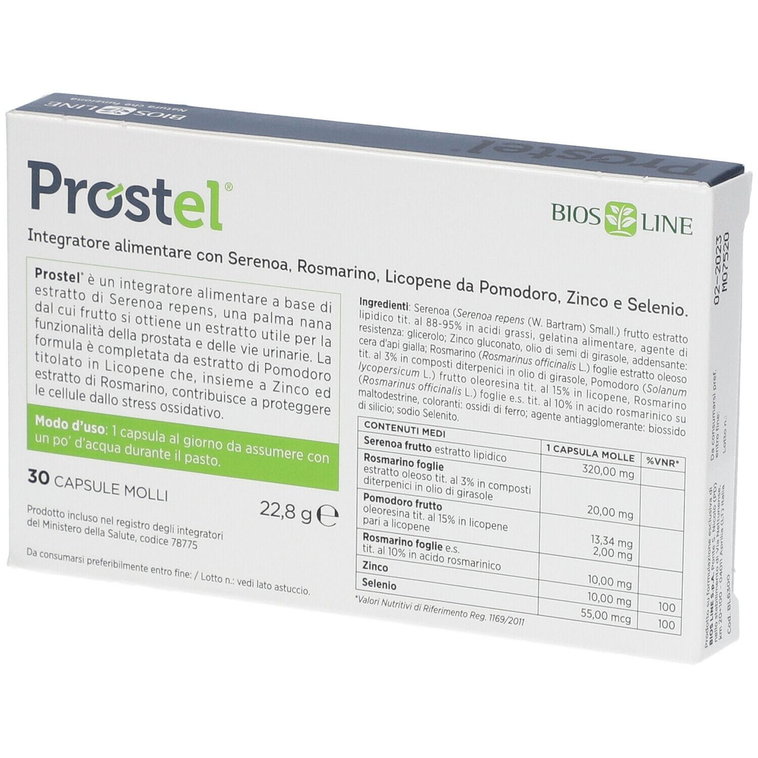 BIOSLINE PROSTEL 30 CAPSULE