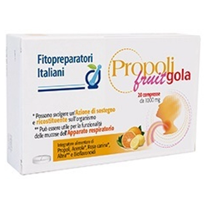 Fitopreparatori Italiani Propoli Fruit Gola 20 Compresse