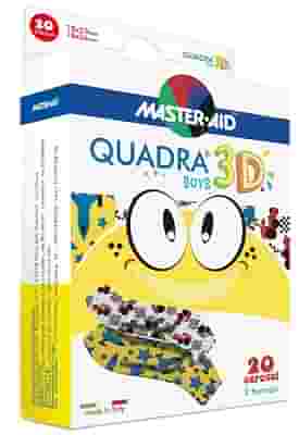 Master-Aid Quadra 3D Boys Cerotto colorato 20 pezzi assortiti