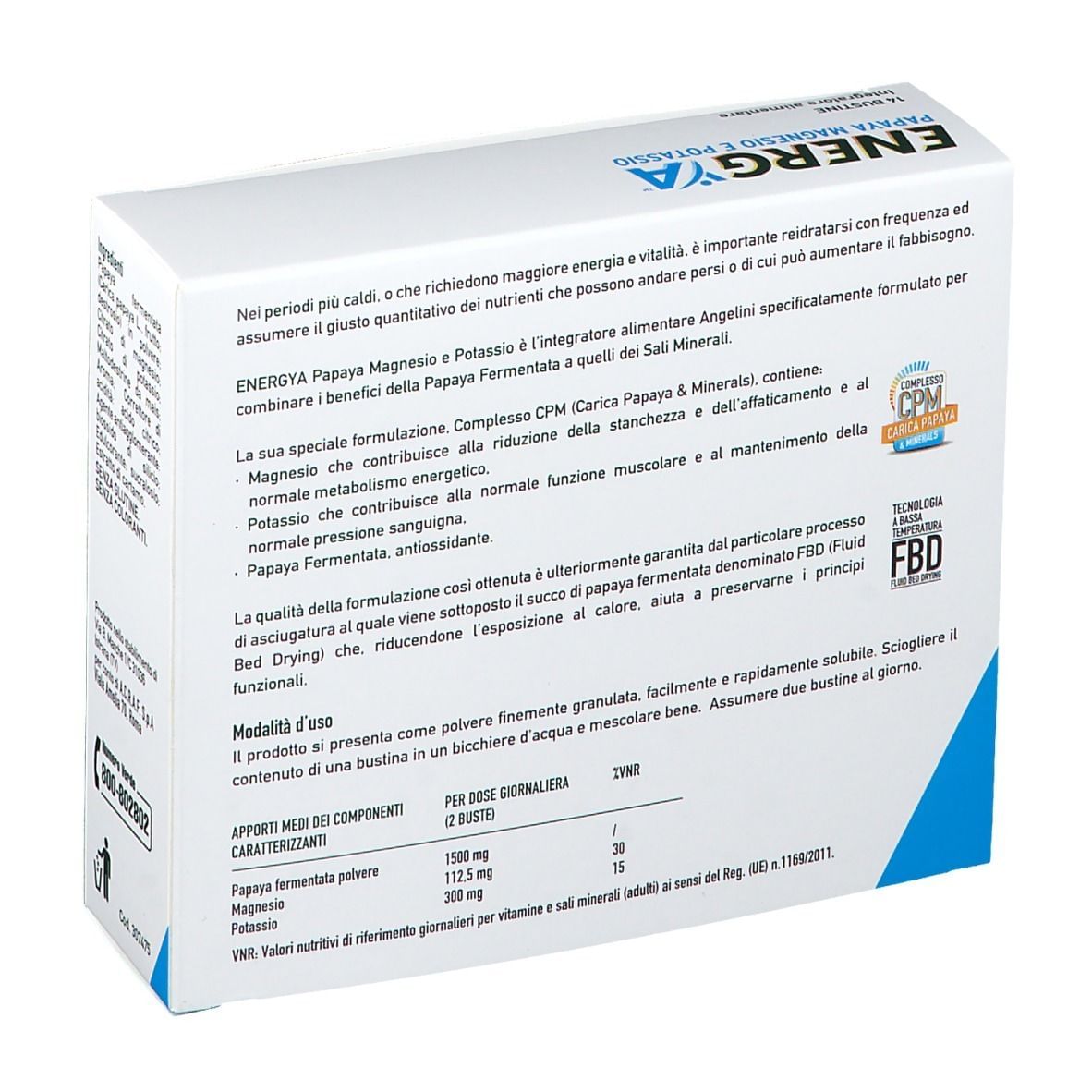 ENERGYA PAPAYA MAGNESIO POTASSIO 14 BUSTINE