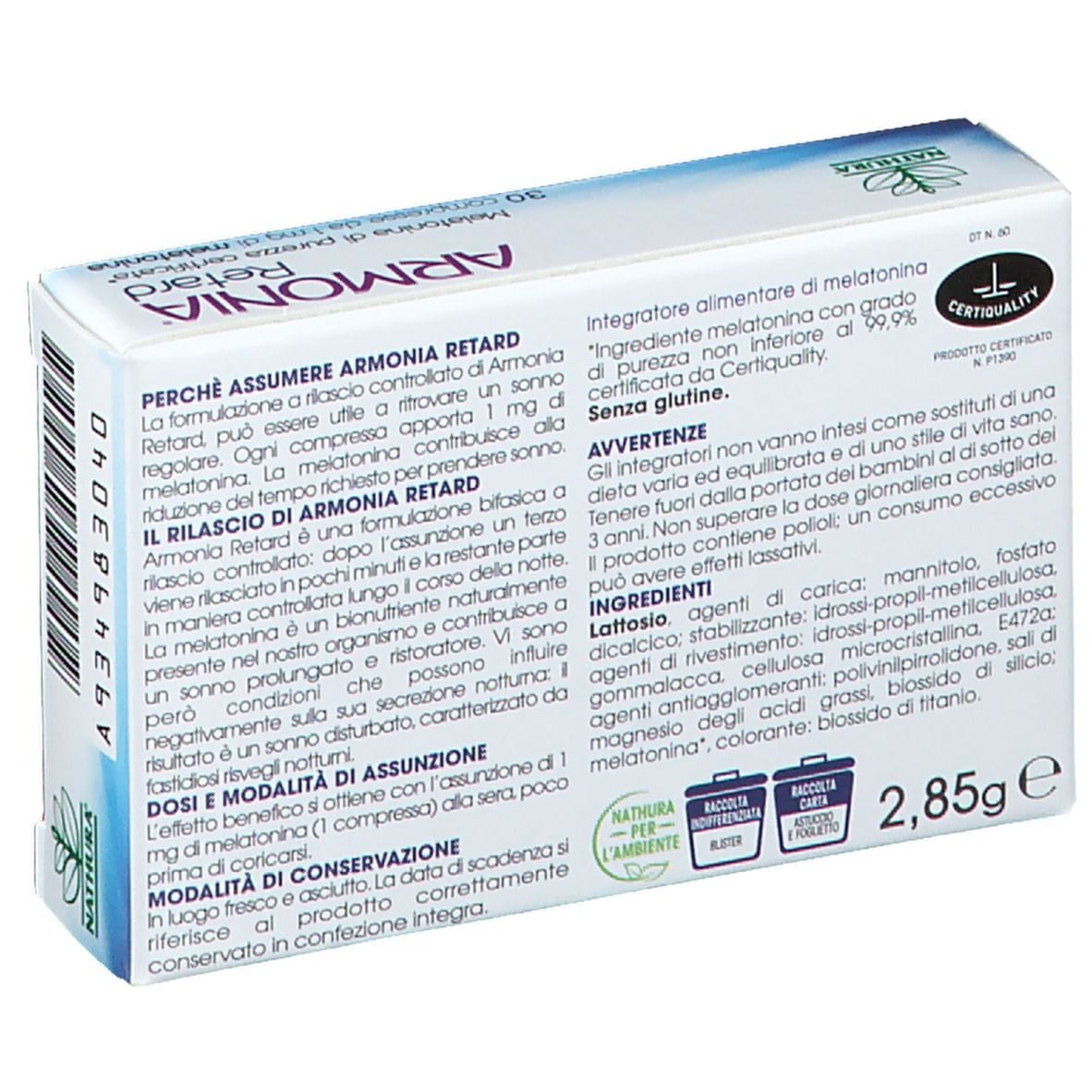 ARMONIA RETARD 1MG 30 COMPRESSE