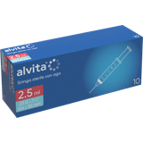 SIRINGA PER INFUSIONE E IRRIGAZIONE ALVITA 2,5 ML CON AGO 23 GAUGE 1 1/4 0,6X30 MM 10 PEZZI
