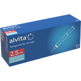 SIRINGA PER INFUSIONE E IRRIGAZIONE ALVITA 2,5 ML CON AGO 23 GAUGE 1 1/4 0,6X30MM 10 PEZZI