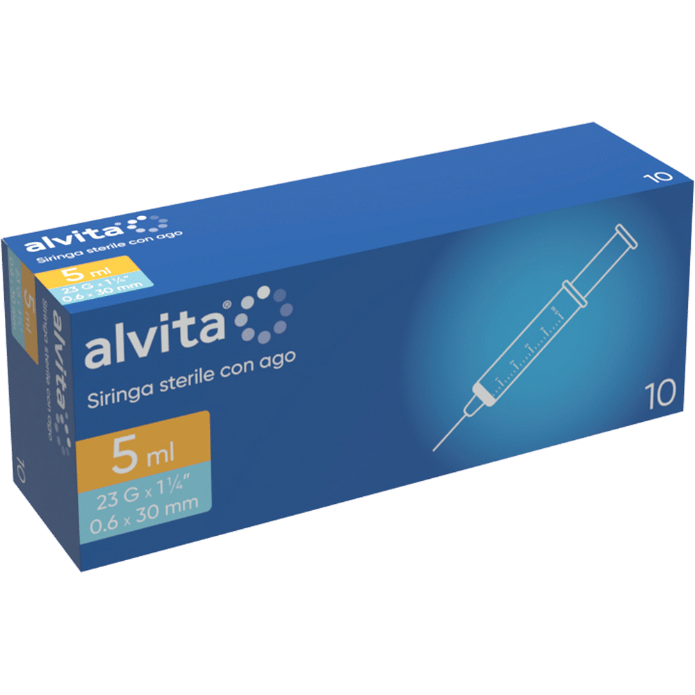 Alvita Siringa 5 Ml 23 Gauge 10 Pezzi